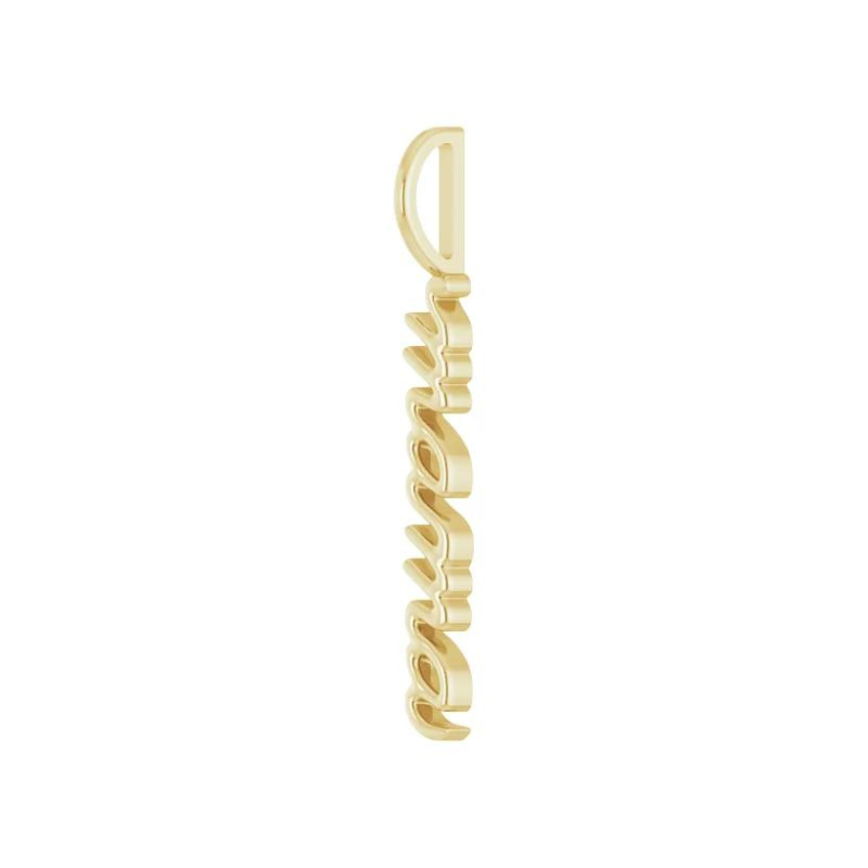 14K Yellow Gold Vertical "Mama" Charm/Pendant 30.2x3.3 mm