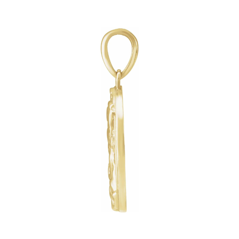 14K Yellow Madonna & Child Pendant