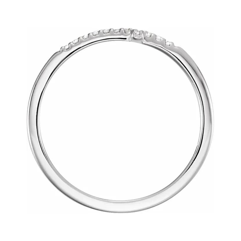14K White Gold .08 CTW Natural Diamond Sideways Cross Ring
