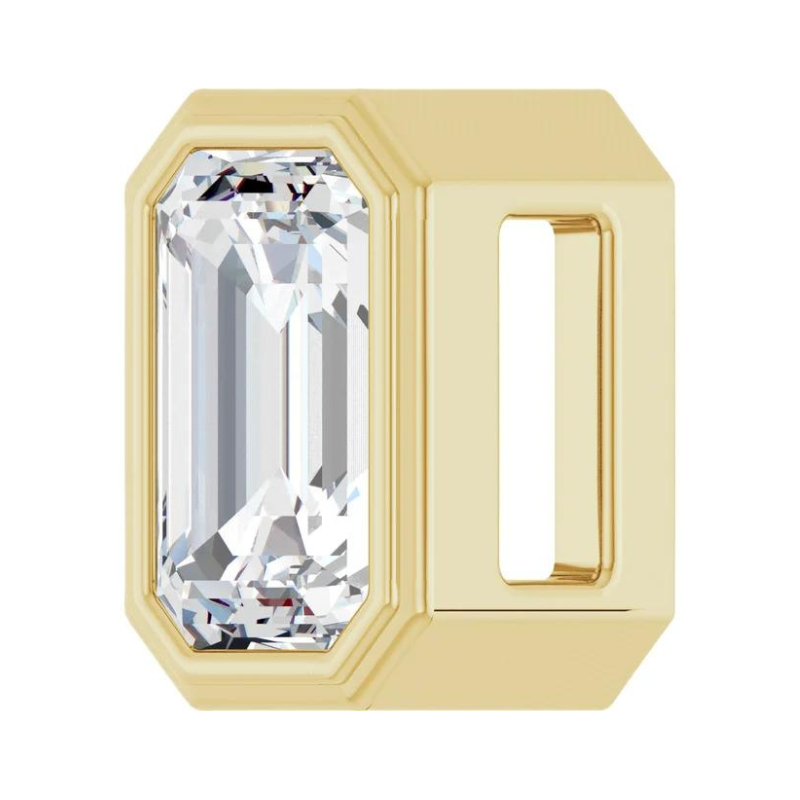 Solitaire Bezel-Set Slide Pendant in 14K Yellow Gold with Natural Diamond 1/4 CT