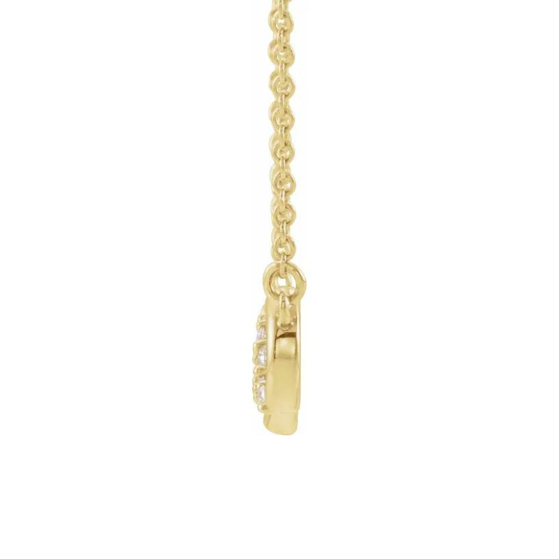 Infinity-Inspired Bar with 18" Necklace in 14K Yellow Gold with 1/8 CTW Natural Diamond