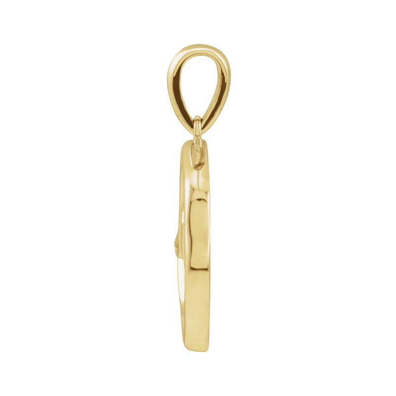14K Yellow Gold Wolf Spirit Animal Pendant