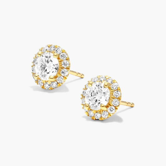 14K Yellow Gold 1 CTW Lab-Grown Diamond Stud Earrings