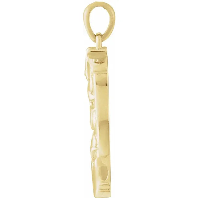 14K Yellow Gold Western Boot Pendant