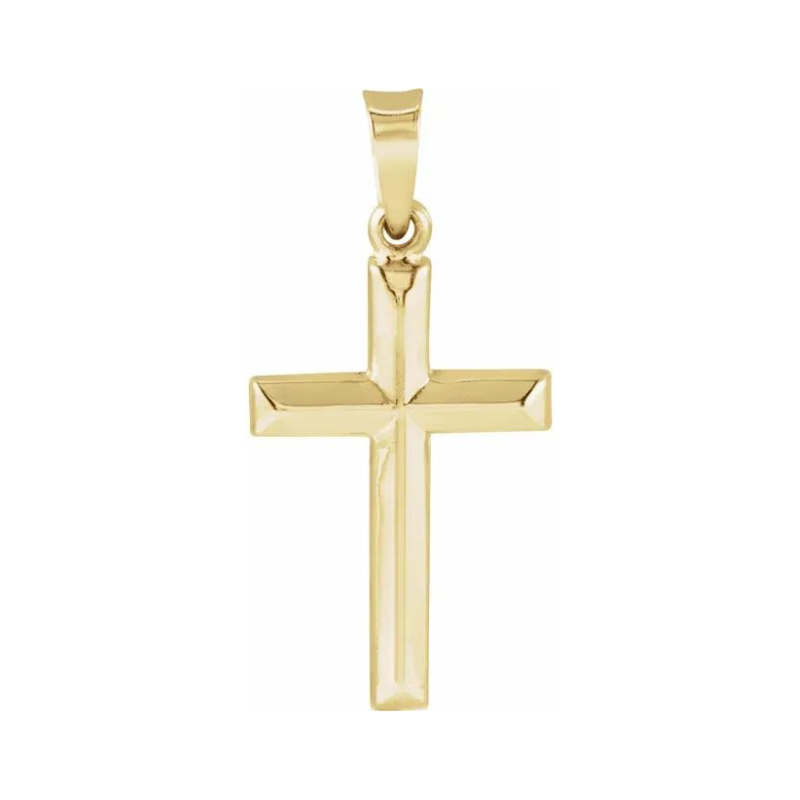 14K Yellow Gold 17x12 mm Cross Pendant