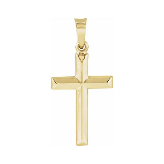 14K Yellow Gold 17x12 mm Cross Pendant