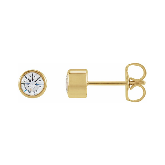 14K Yellow 3.5 mm Round 1/3 CTW Lab-Grown Diamond Earrings