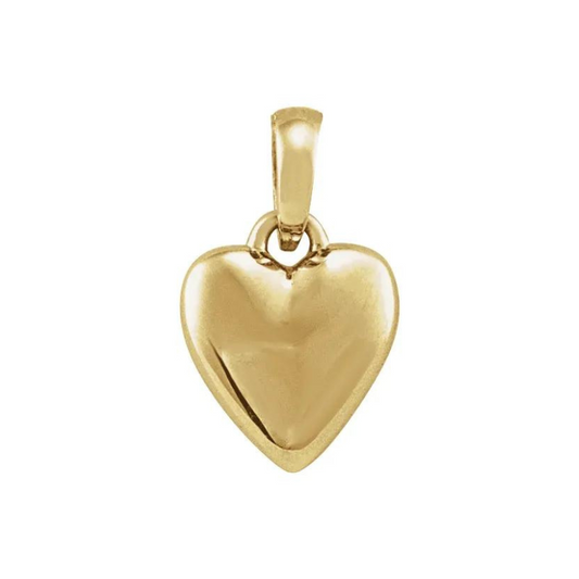 14K Yellow Gold Puffy Heart Pendant