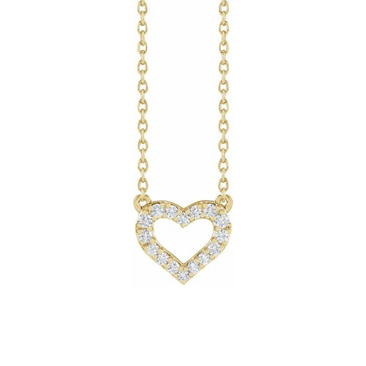 Heart Pendant with 16-18" Necklace in 14K Yellow Gold  and 1/5 CTW Lab-Grown Diamond