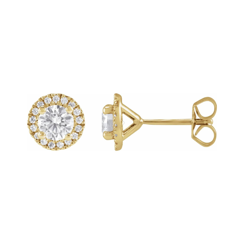 14K Yellow Gold 1 CTW Lab-Grown Diamond Stud Earrings