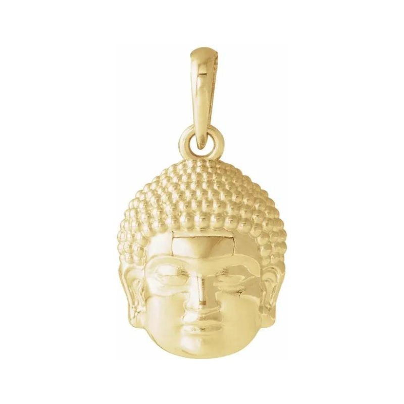 14K Yellow Gold Meditation Buddha Pendant 10.4 x 4.2 mm