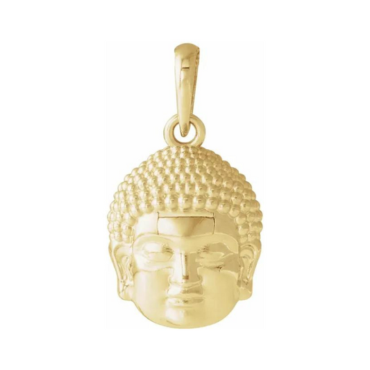 14K Yellow Gold Meditation Buddha Pendant 10.4 x 4.2 mm