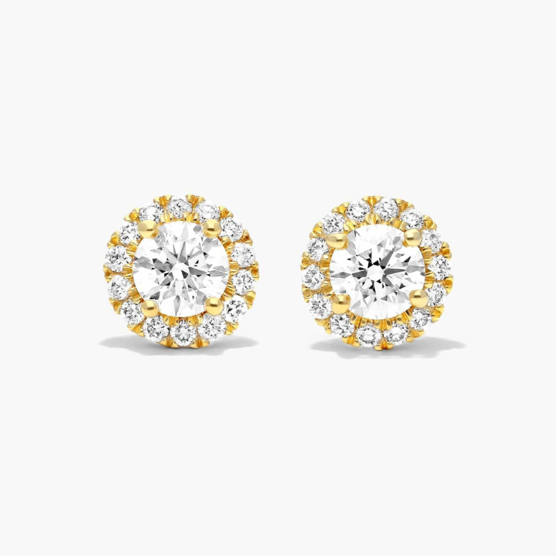 14K Yellow Gold 1 CTW Lab-Grown Diamond Stud Earrings
