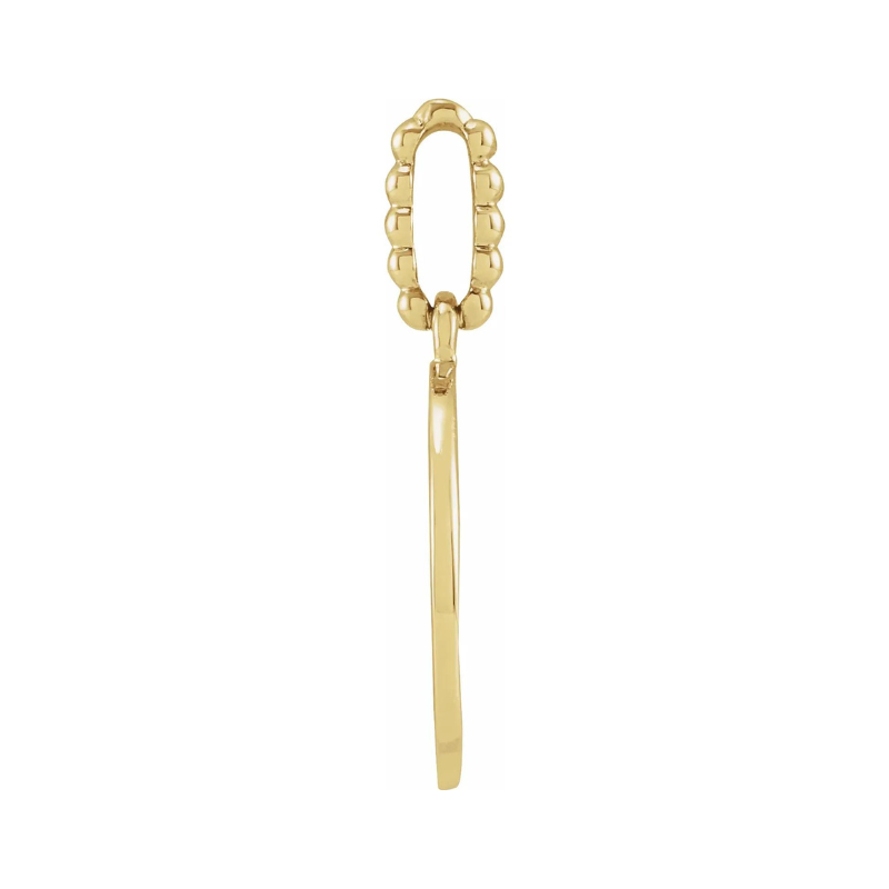 14K Yellow Gold Blue Enamel Evil Eye Pendant