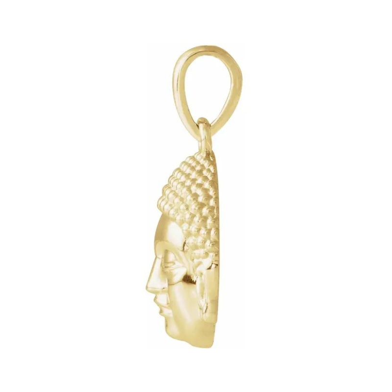 14K Yellow Gold Meditation Buddha Pendant 10.4 x 4.2 mm