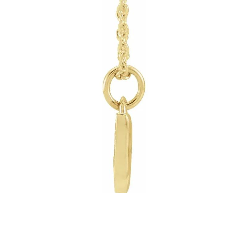 Petite Music Note Pendant with 16" Necklace in 14K Yellow with .05 CTW Natural Diamond
