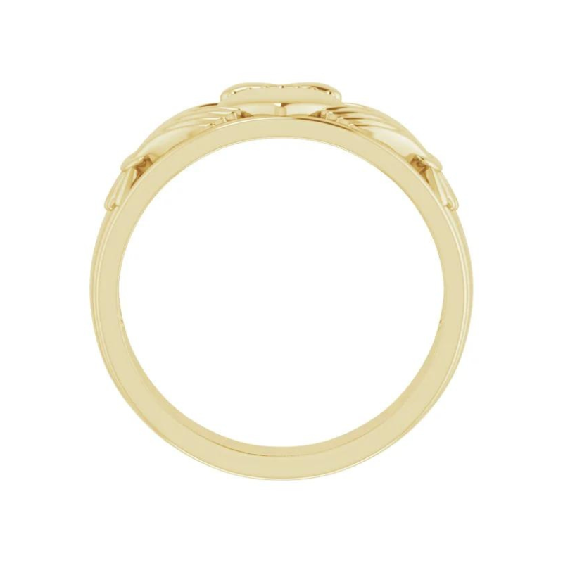 14K Yellow Gold Claddagh Heart Band Ring