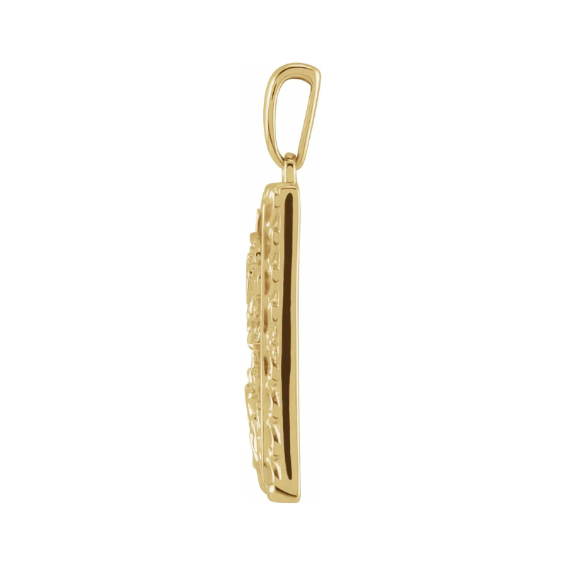 14K Yellow Gold St. Michael Medal 19.8 x 15.9 mm