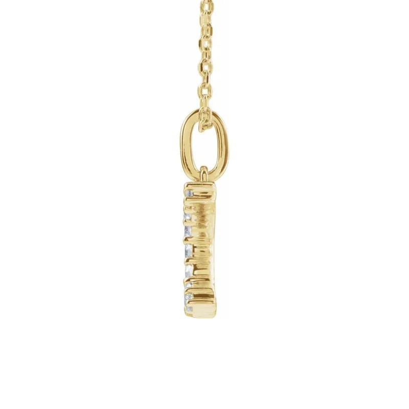 Initial C Pendant with 16-18" Necklace in 14K Yellow 1/6 CTW with Lab-Grown Diamonds