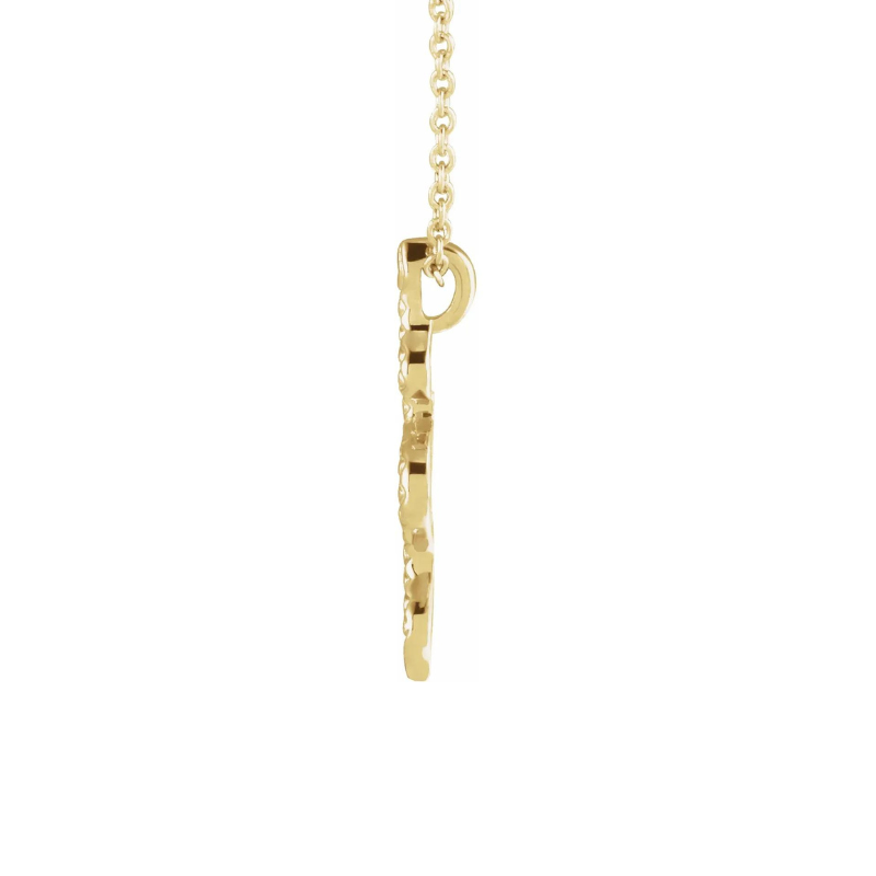 14K Yellow Gold 19.5 x 6.7 mm Snake Pendant with 16-18" Necklace