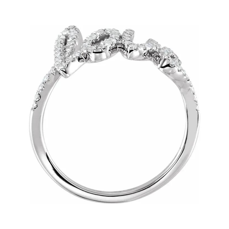 14K White Gold 1/4 CTW Natural Diamond Love Ring