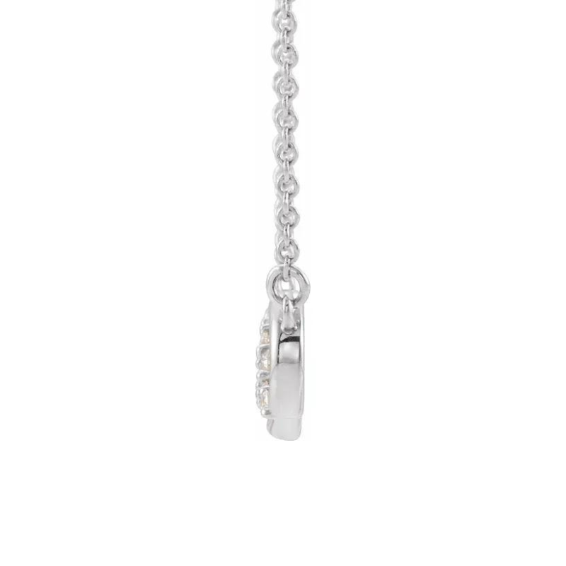 Infinity-Inspired Bar with 18" Necklace in 14K White Gold with 1/8 CTW Natural Diamond