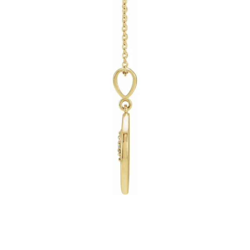 Lion Pendant with 16" Necklace in 14K Yellow Gold .02 CTW Natural Diamond