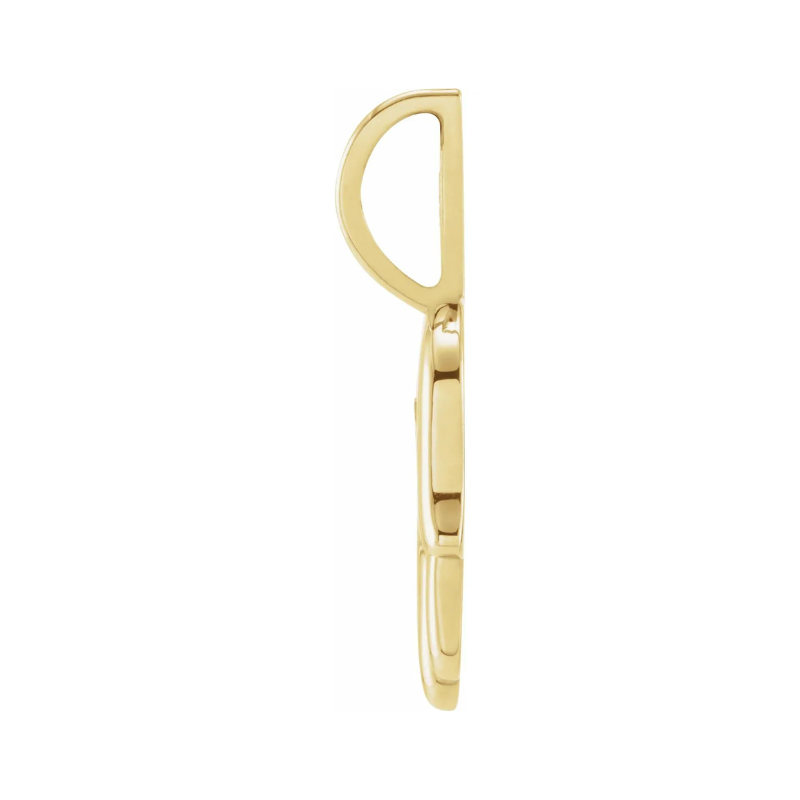 14K Yellow Gold .02 CT Natural Diamond Hamsa Hand Pendant/Charm