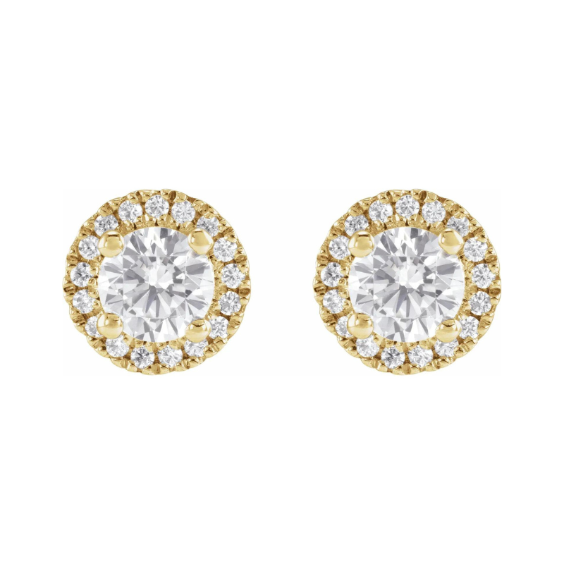 14K Yellow Gold 1 CTW Lab-Grown Diamond Stud Earrings