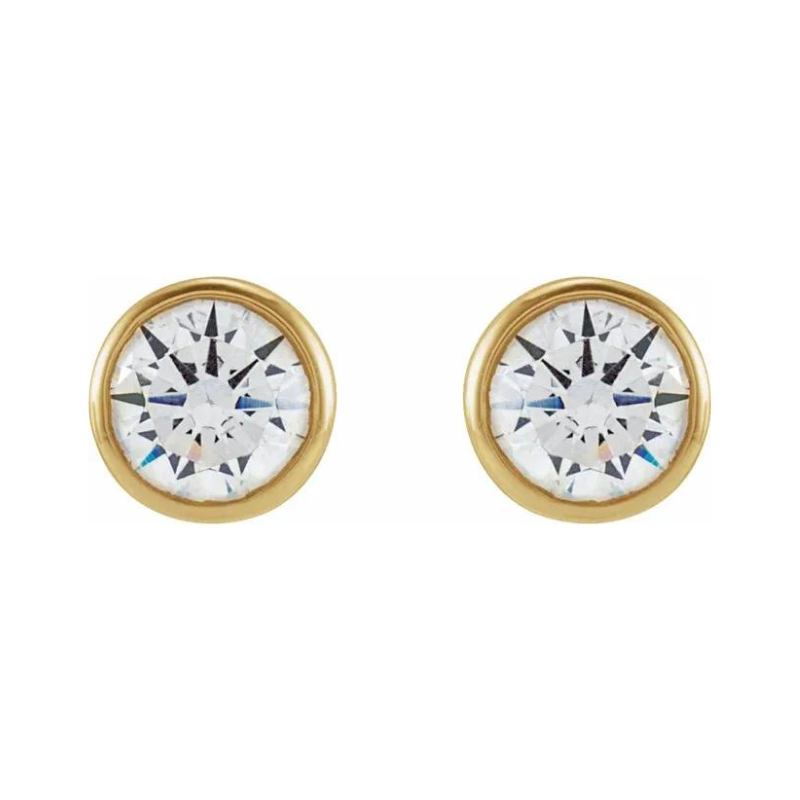 14K Yellow 3.5 mm Round 1/3 CTW Lab-Grown Diamond Earrings