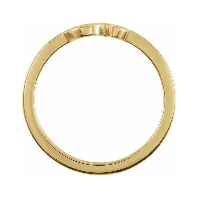 14K Yellow Gold Petite Om Ring Sound of The Universe Hinduism