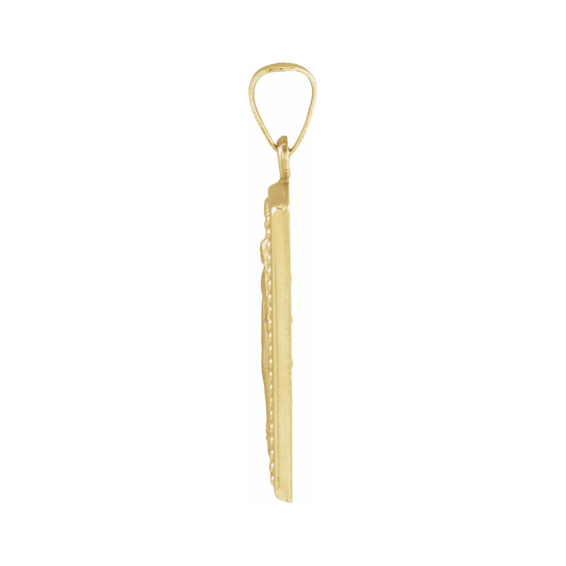 14K Yellow Gold Miraculous Medal Pendant 25.3 x 13.3 mm