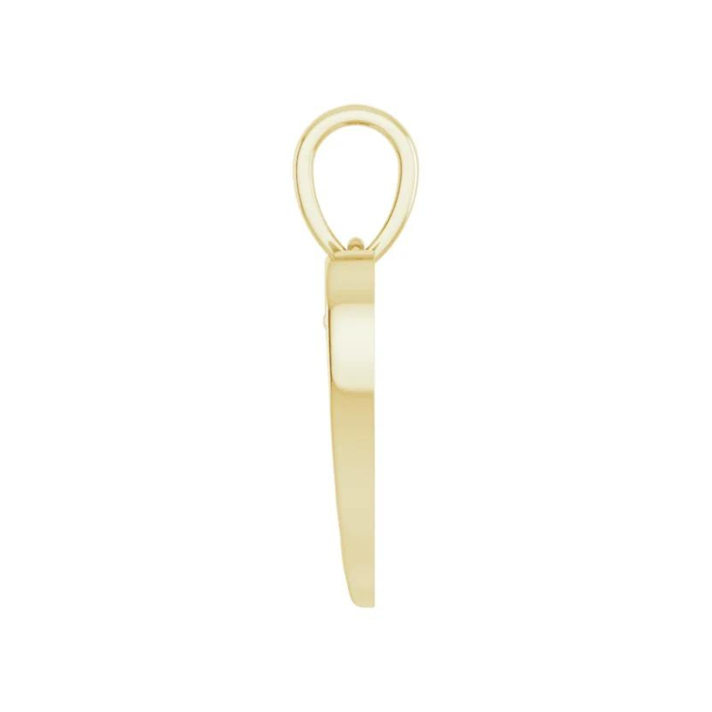 14K Yellow Gold Angel Wing Heart Pendant