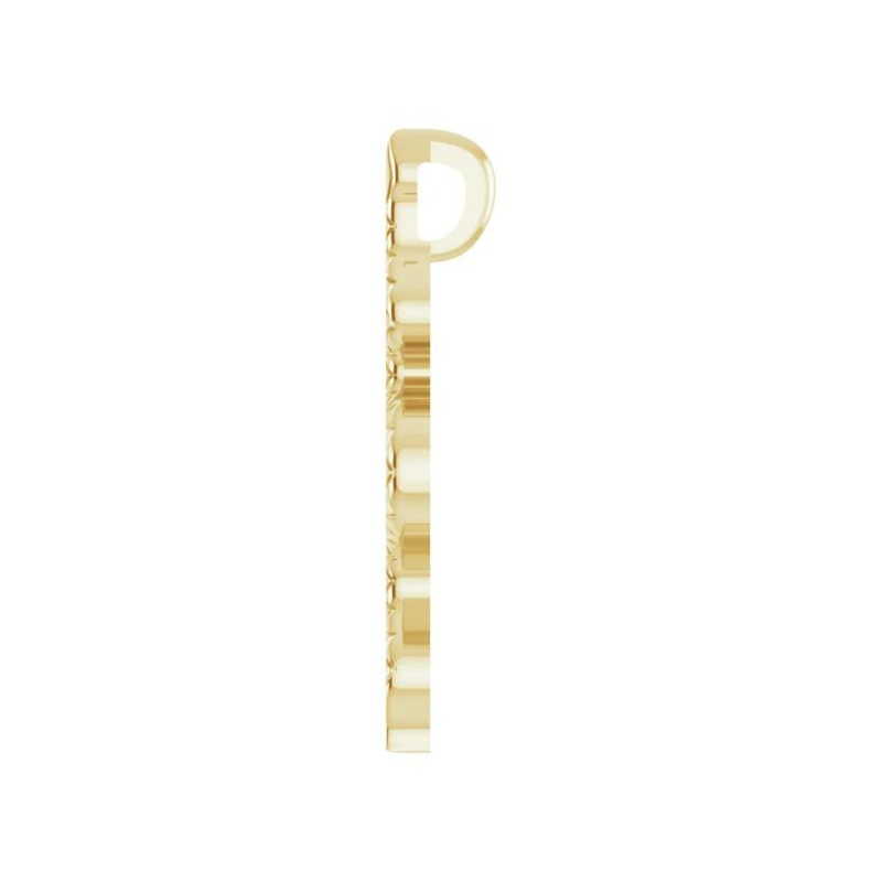 14K Yellow Gold Minimalist Snake Pendant 19.5 x 6.7 mm