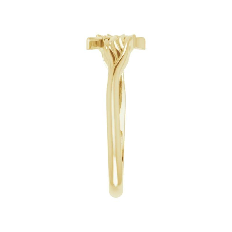 14K Yellow Gold Angel Wings Ring